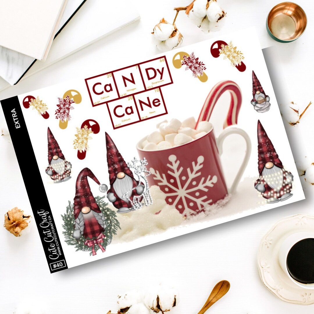 XL Deco Stickers Candy Cane Planner Stickers - Etsy