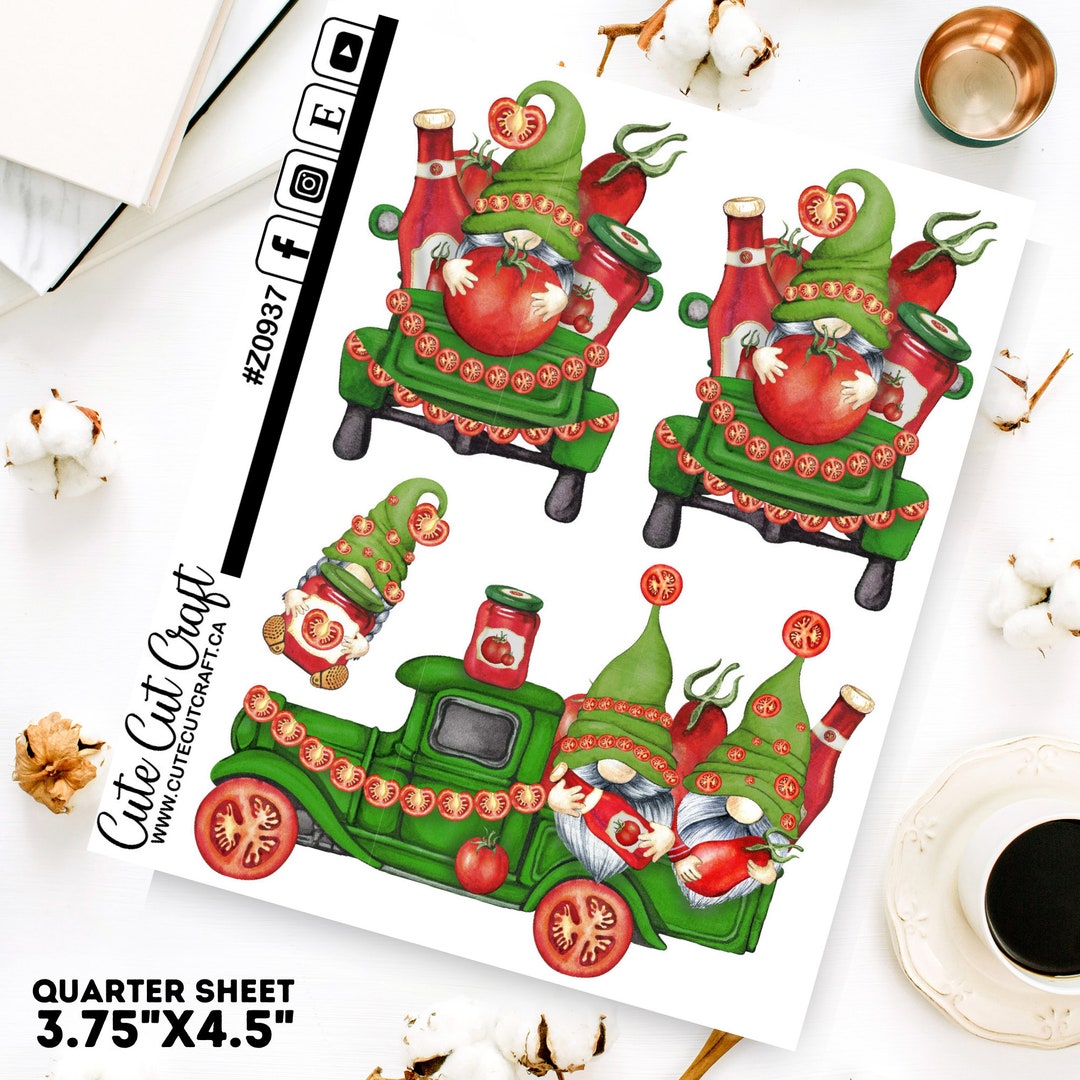 Gnome Planner Stickers Tomato Truck Gnomes - Etsy