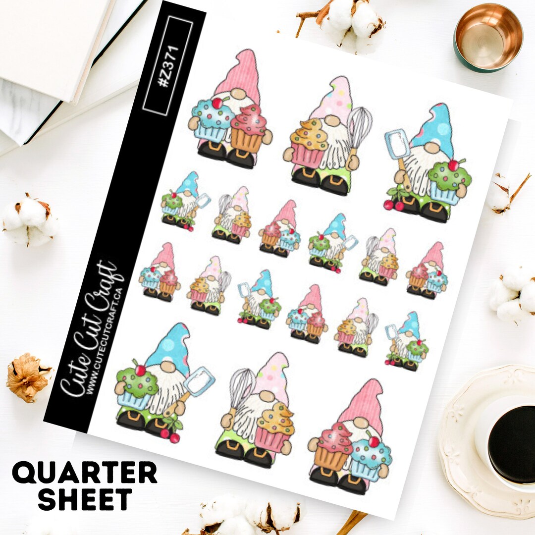 Gnome Planner Stickers Cupcake Gnomes - Etsy
