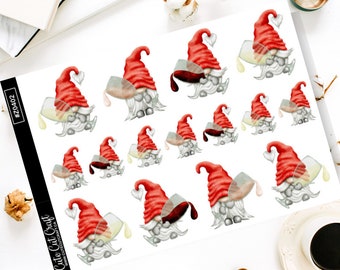 XL Gnome Planner Stickers || Wine Gnomes