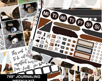 Journaling Stickers || Meerschweinchen || Jeder Größe Planer Sticker Kit Scrapbooking Memory Keeping