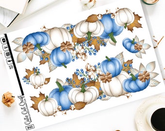 XL Deco Stickers || Blue Fall || Planner Stickers