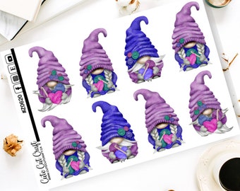 XL Gnome Planner Stickers || Crochet Gnomes