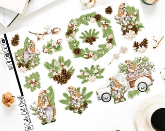 Cotton Gnomes Deco || Decorative Journal Planner Scrapbooking Stickers Happy Planner Erin Condren