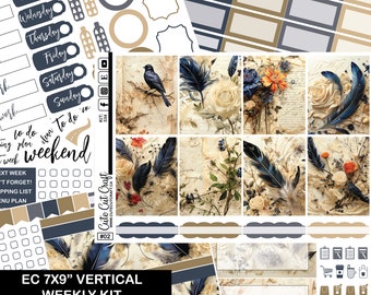 Weekly Sticker Kit || Words Of A Feather || Vertical Planner Erin Condren LifePlanner