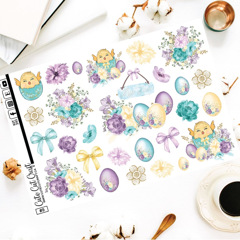 Decorative Sticker Sheet Easter Chick Planner & Journal Stickers image 1