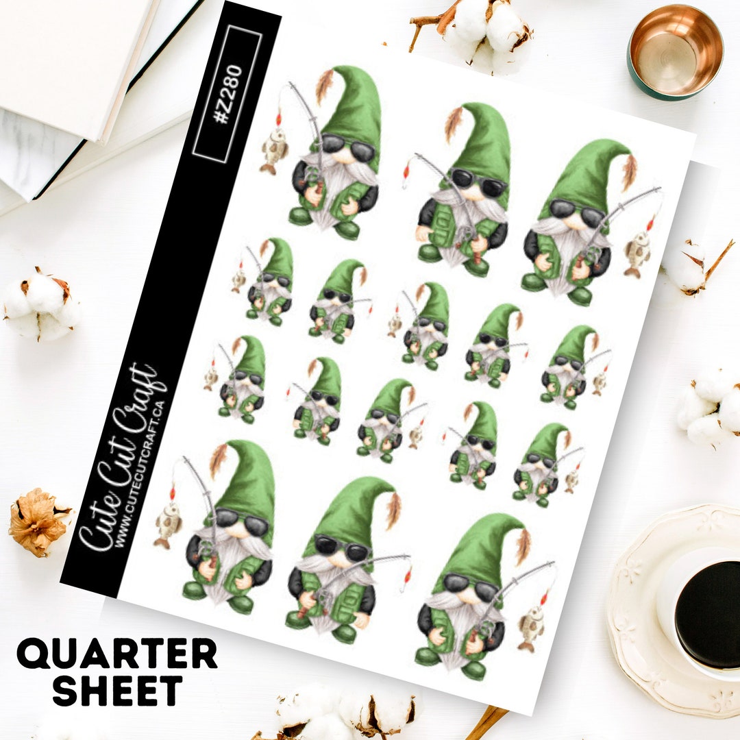 Gnome Planner Stickers Fishing Gnomes - Etsy