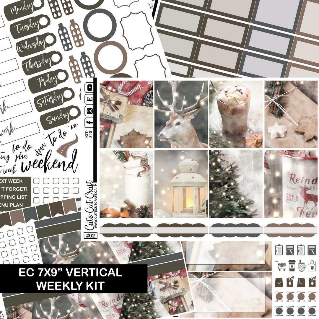 Weekly Sticker Kit Winter Lights Vertical Planner Erin Condren ...