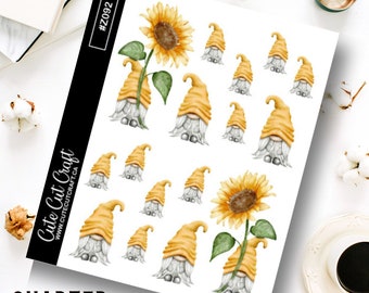Gnome Planner Stickers || Sunflower Gnomes