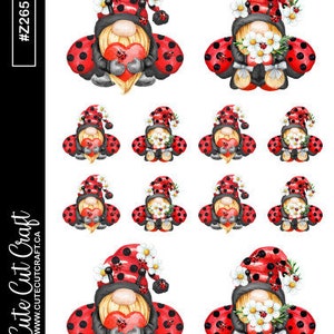 Gnome Planner Stickers Ladybug Gnomes image 2