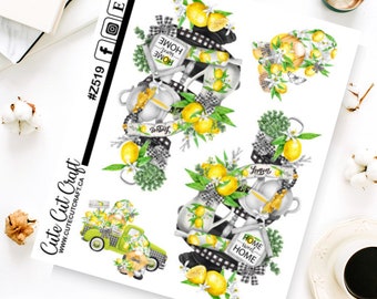 Gnome Planner Stickers || Lemon Tiered Tray