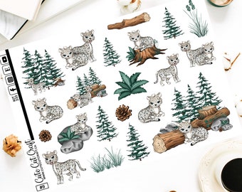 Snow Leopard Deco || Decorative Journal Planner Scrapbooking Stickers Happy Planner Erin Condren