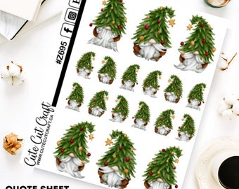 Gnome Planner Stickers || Christmas Tree Gnomes