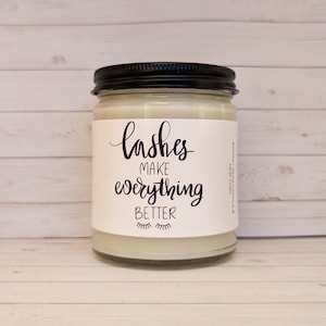 Cute Eyelashes Candle, Funny Eyelash Decor, Lash Queen, Lashes Make it better, Lash artist gift, Eyelash extensions, Long Eyelashes Candle