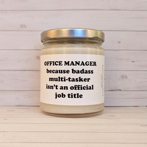 office manager gift, admin asst day gift, office assistant candle, gifts for manager, office funny gifts, soy wax candles