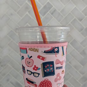 Boho Back to School Cute Girlie Coffee Lover Sleeve Cup Coozie || Coffee Sleeve || Drink Cozie || Boho Girl Coffee Sleeve | Drink Holder