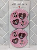 Men of Twilight Love Hearts Loca Set of 2 Car Coasters, Twilight Fan Merch Gift, Forks Washington, New Car Driver Gift, Twilight Lover Gift