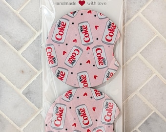 Diet Soda Set of 2 Car Coasters, New Car Accessories Driver Gift