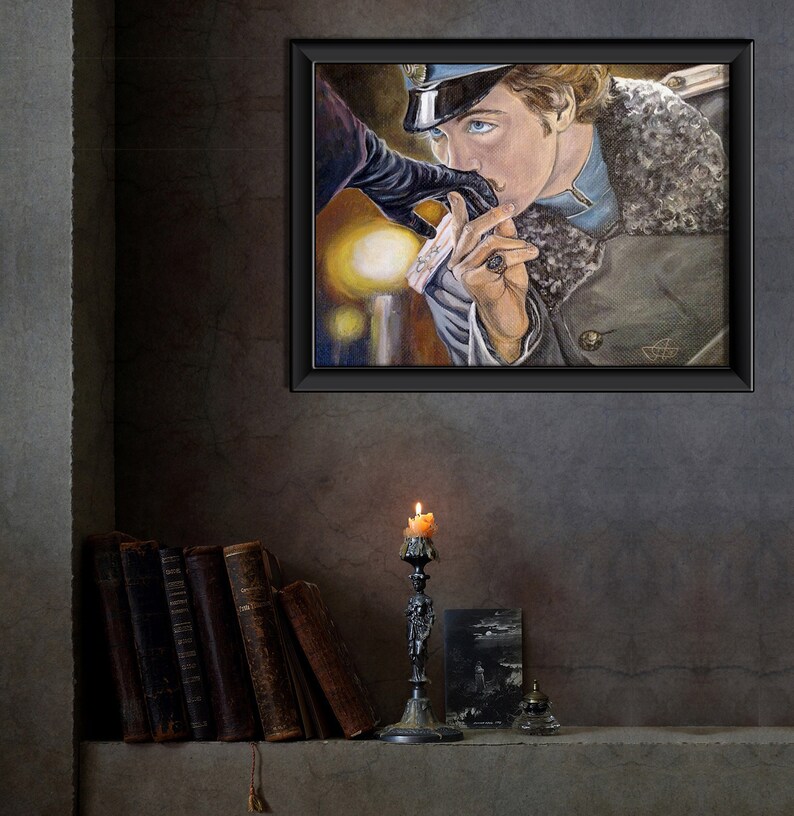 Hand Kissing Art Romantic Painting Love Original Artwork Etsy