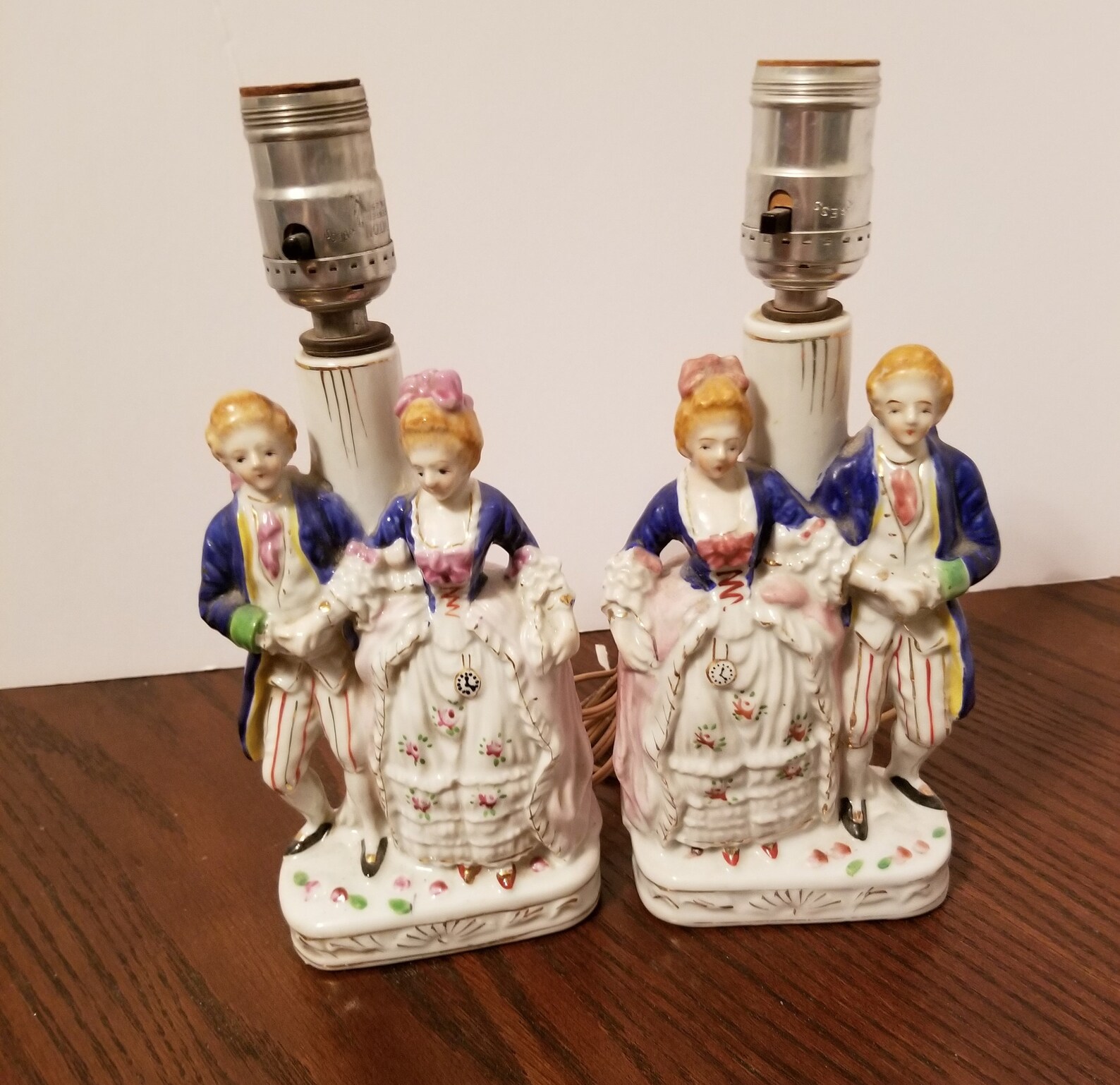 Vintage Occupied Japan Pair of Lamps Colonial Man and Women Etsy