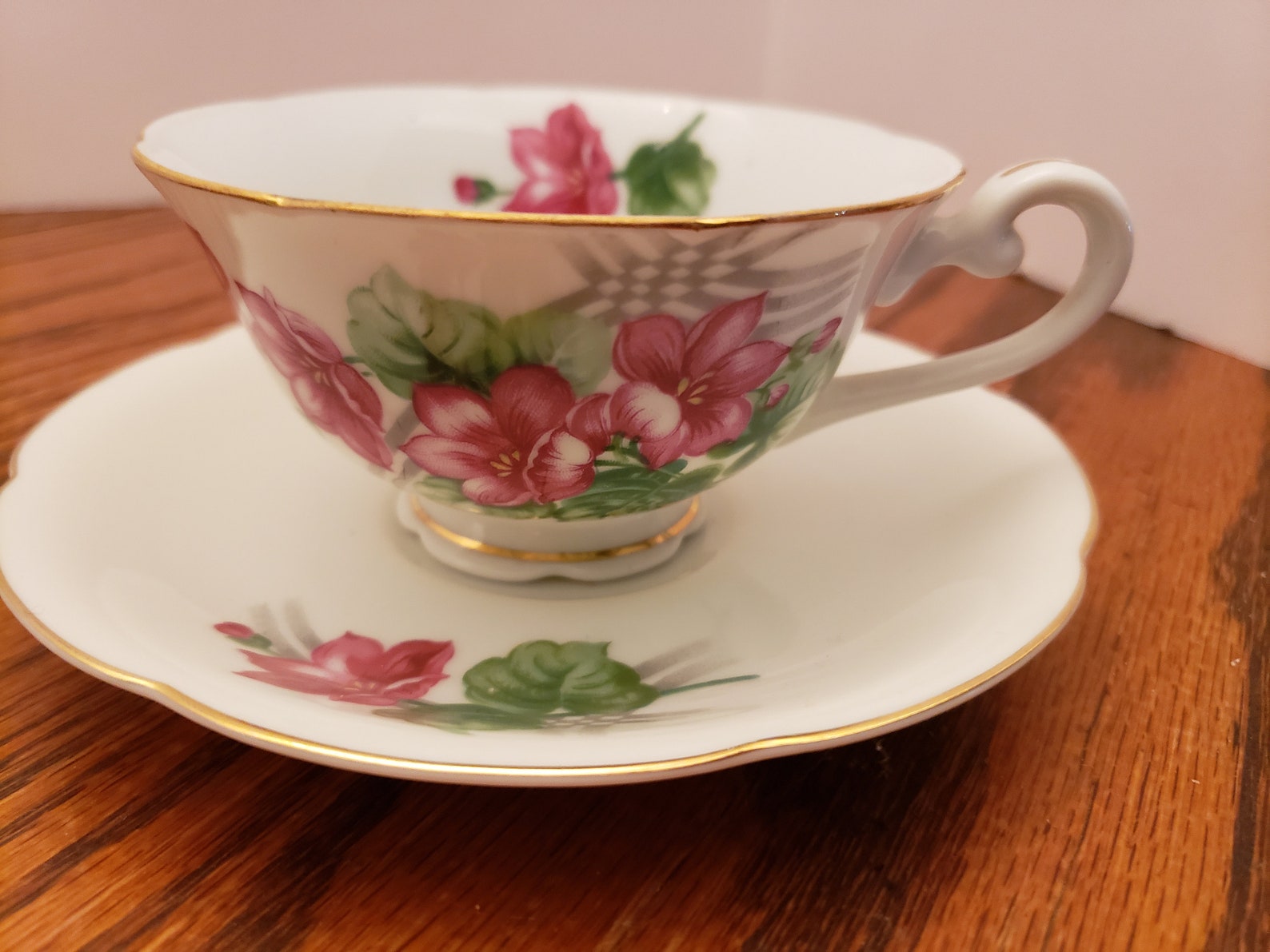 Vintage Occupied Japan Jyoto China Footed Tea Cup and Saucer Etsy