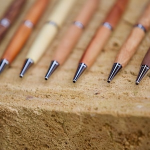 Ballpoint pens made of wood, fine handcrafted writing implements, personalized and individual, gift ideas