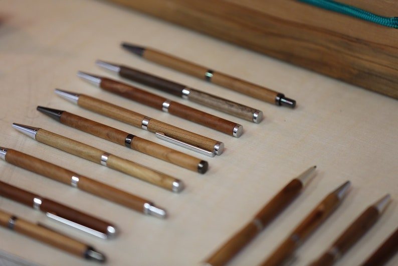 Wooden pencils, mechanical pencils, handmade, fine handcrafted pencils, different woods, personalized image 4