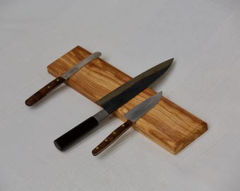 Tira magnética para cuchillos en tamaños personalizados, imanes de neodimio, soporte para cuchillos hermosos, disponible en tipos de madera locales, elija la longitud