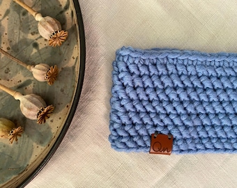 Headband 'unda', crocheted pattern, handmade with fleece, cuddly warm hairband, gift made of merino wool in many colors, accessory