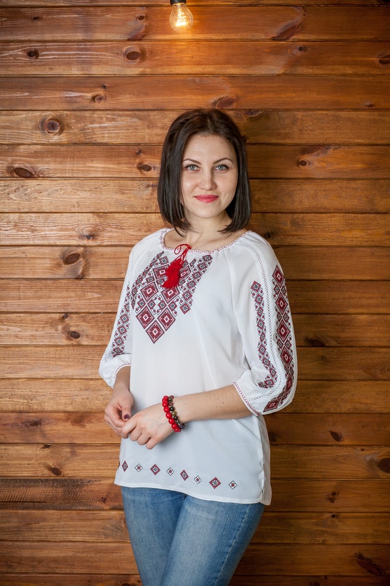 Embroidered blouse Ukrainian embroidery vyshyvanka | Etsy