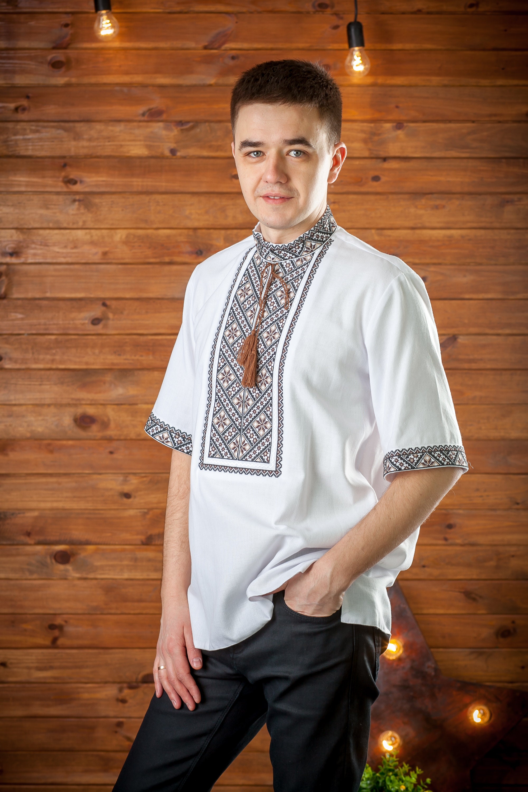 Ukrainian shirt embroidered shirt mens shirt ukraine Ukrainian Etsy
