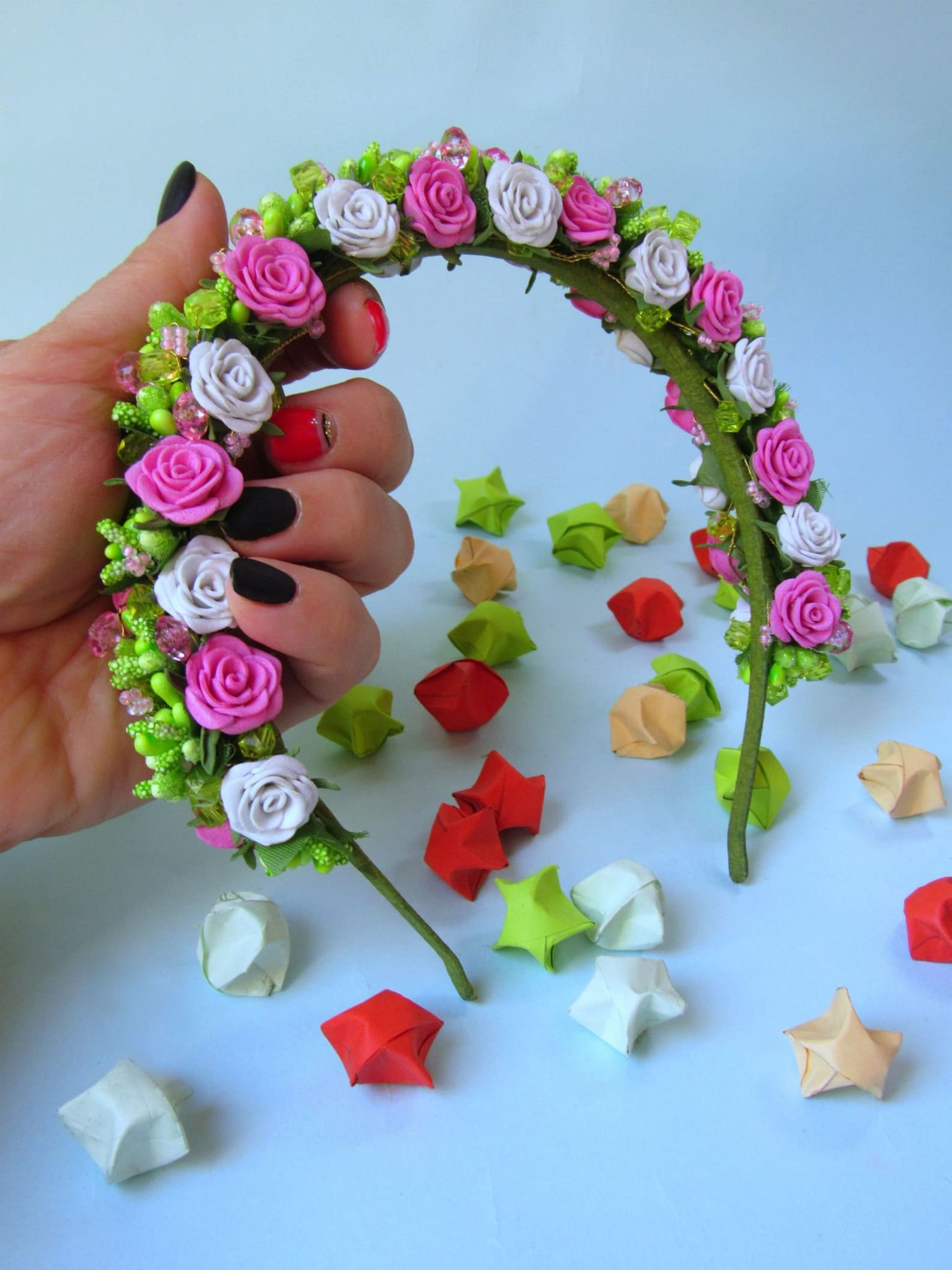 Ukrainian flower crown wreath Roses Ukraine national hair Etsy
