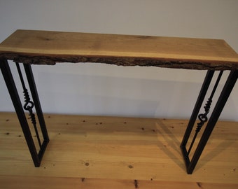 Live edge hallway console table