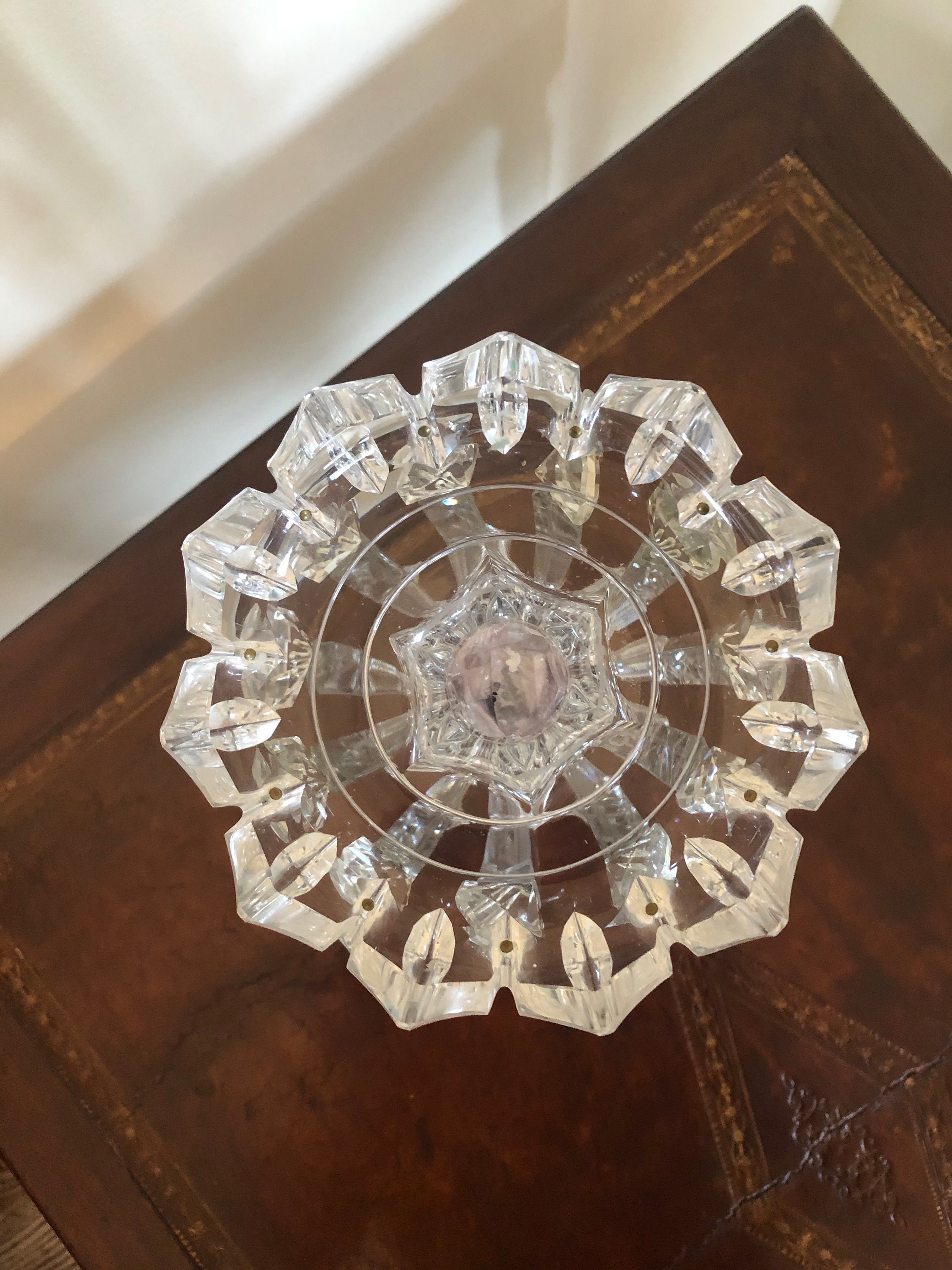 Vintage Luster Prism Candle Holders Etsy