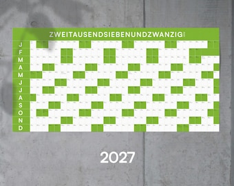 2027 Wall Calendar XXL Horizontal Year Planner Poster with Public Holidays, Large Annual Wall Planner Office Home Family, Rolled