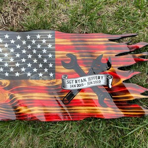 Tattered Wood Flag | Ripped Wood Flag | Wavy American Flag