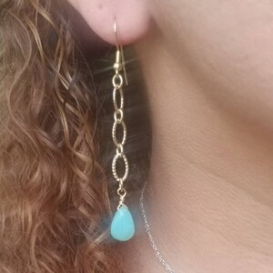 Green Chalcedony Earrings, Gemstone Earrings, Green Gemstone Earrings