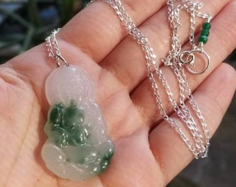 Sterling Silver Necklace, Buddha Necklace, Jade Necklace, Jade, Buddha, Boho Necklace, Jade Pendant, Boho, Buddha Pendant, One of a Kind