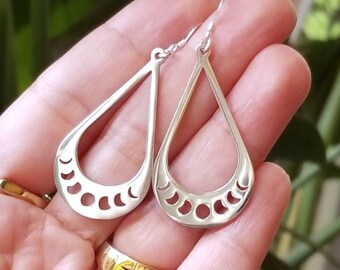 Mondphasen Ohrringe, Silberohrringe, Boho Ohrringe, Mond Ohrringe, Mondphase, Edelstahl, Silber Ohrringe, Celestial, Gold Ohrringe