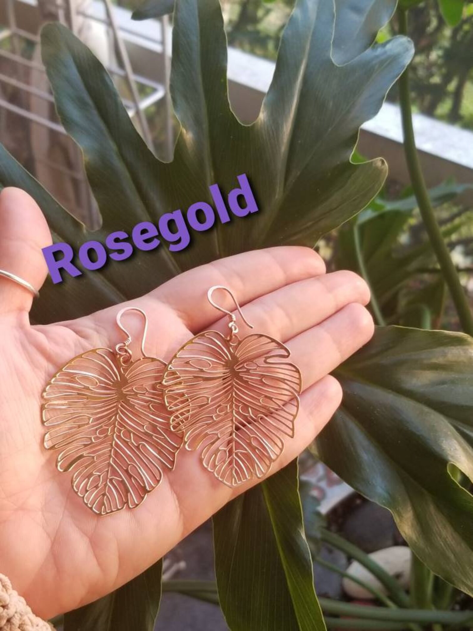Monstera Leaf Earrings Leaf Earrings Monstera Large Etsy