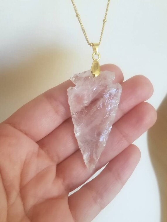 ネックレス・ペンダント Clear Quartz Long Necklace #7802 Quartz Standing Necklace – SoulStone Jewelry
