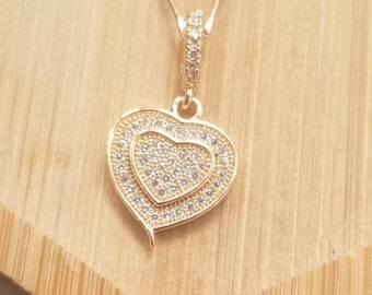 Rose Gold Herz Halskette, Rose Gold Halskette, Herz Halskette, Herz-Anhänger, Rose Gold Herz, Herz, Liebe Halskette, Valentinstag