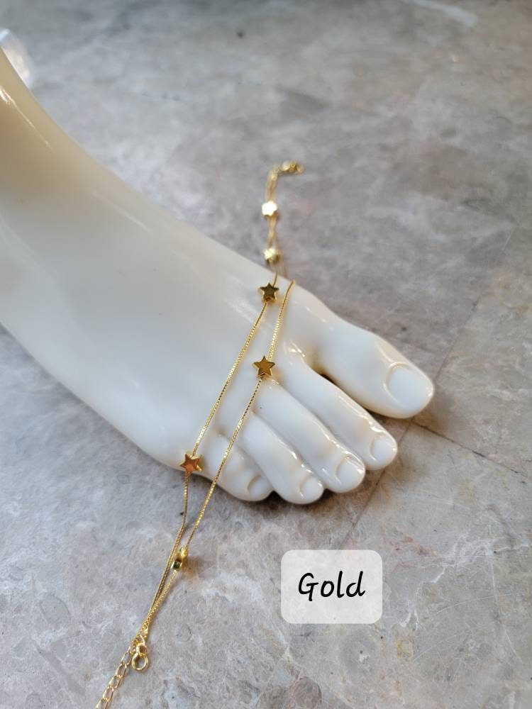 Women Girl Titanium Stainless Steel Rose Gold Love Letter Anklet Bracelet  8-10