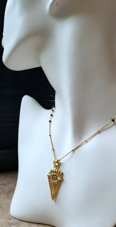 Mal de ojo gold necklace Clearance