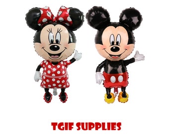 44" Disney Airwalker Mickey Mouse Minnie Mouse Foil Balloon | Balony na imprezę dla dzieci | Dekoracja na imprezę | Balony na imprezę urodzinową | Dekoracja