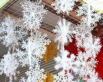 Ensemble de 12 flocons de neige 3D suspendus | décoration de flocons de neige de Noël | | d’ornements de Noël | de la veille de Noël | de décoration de mariage d’hiver | de Noël Festif