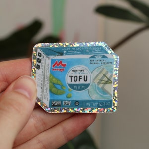 Sticker tofu soyeux pailleté