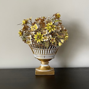 Vintage 1970s Jane Hutcheson Fleurs des Siècles for Gorham Gold Plated Enamel Floral Sculpture RARE Size
