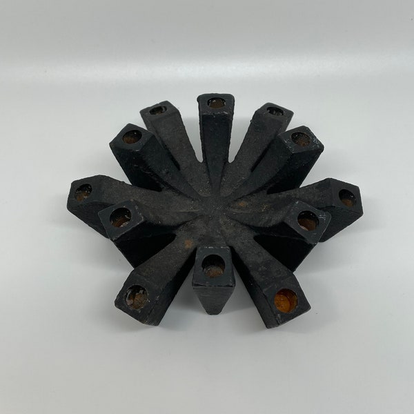 Mid-Century Japanese Cast Iron Taper Candle Holder
