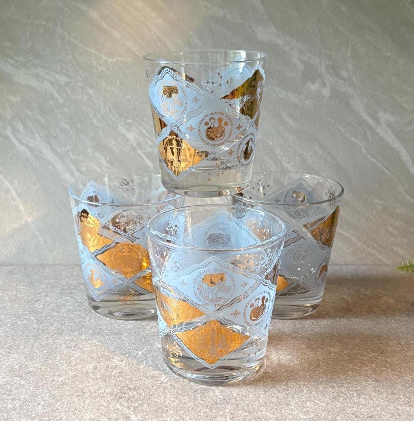 Zodiac Vintage Glassware - Etsy